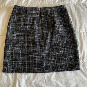🛍Black Front-Zip Tweed Skirt